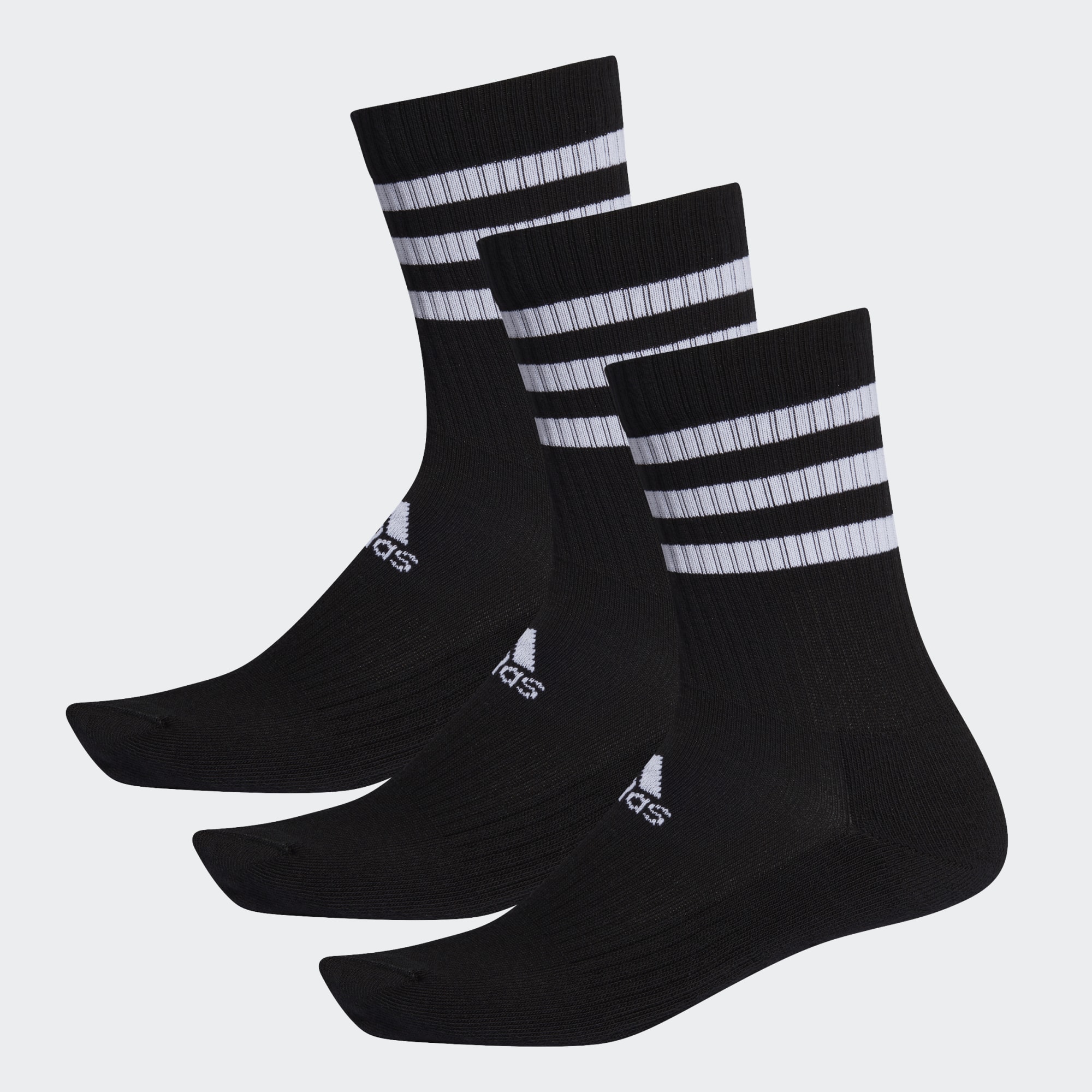 Adidas Medias Acolchadas 3 Tiras 3 Pares - Negro - Imagen 1