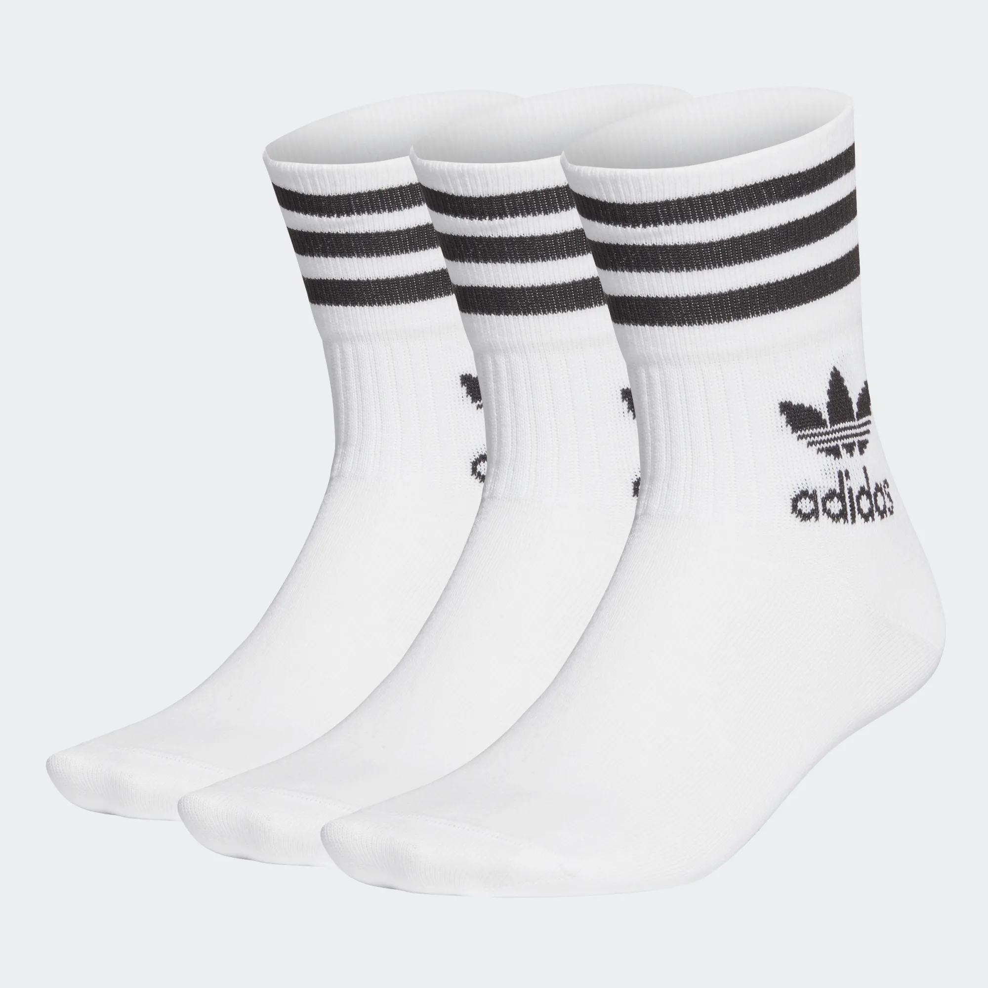 adidas_medias_blancas_x3pares_GD3575 Adidas Medias Trifolio Mid Cut 3 Pares - Blanco - Imagen 1