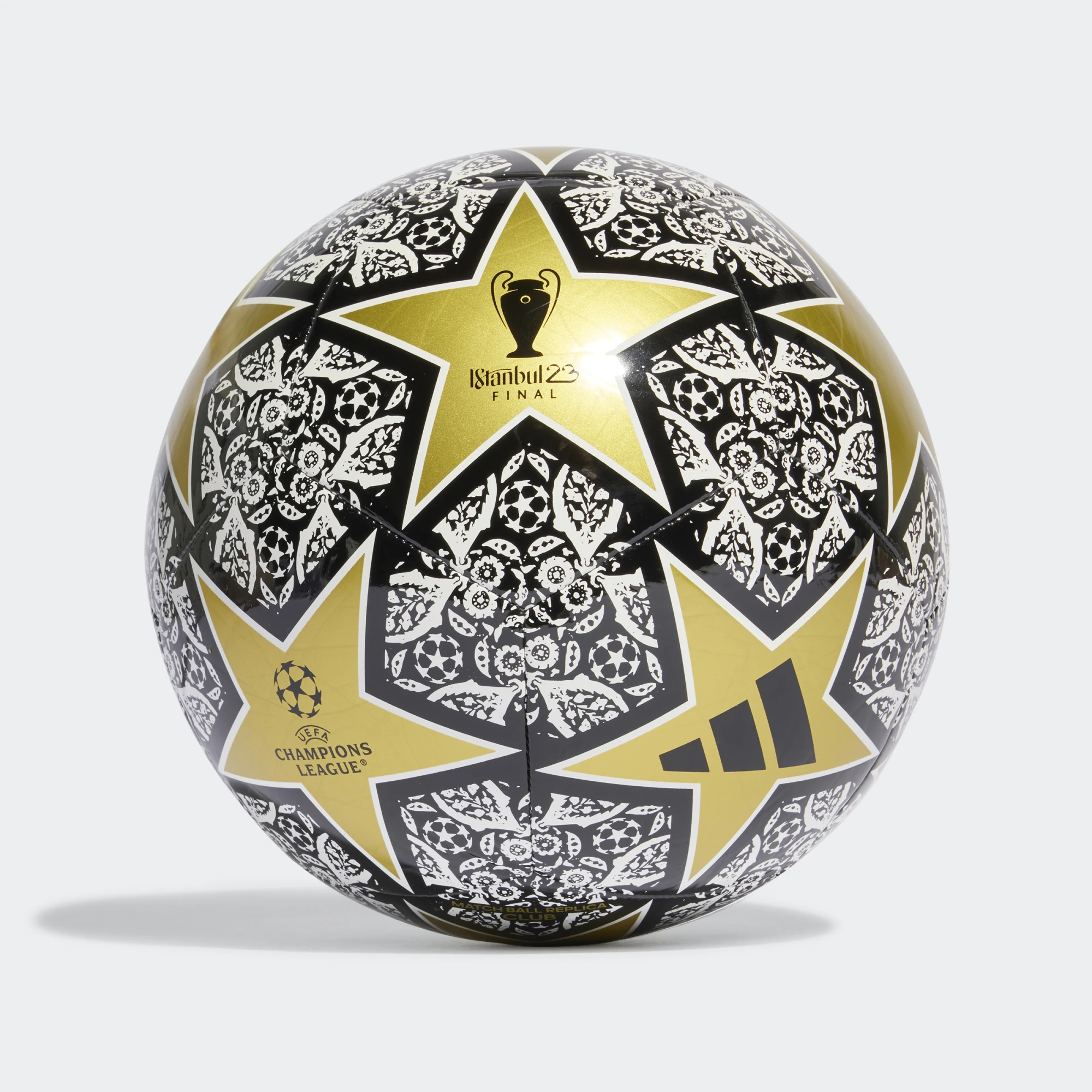ADIDAS PELOT de futbol ucl estambul 23 HZ6925 negro dorado (1) Adidas Pelota Fútbol UCL Estambul 23 Club - Imagen 1