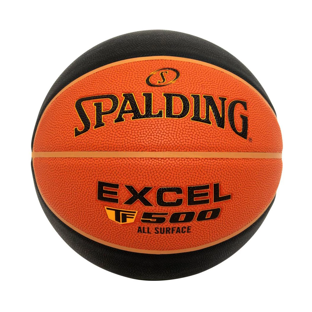 Spalding pelota de basquet tf-500 excel bicolor negro y naranja 77204Z (1)-1 Spalding Pelota Básquet TF-500 Excel - Talla 7 - Imagen 1